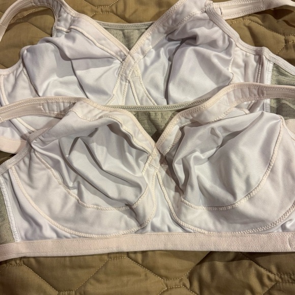 Two Glamorise Sports Bra 46DD White Grey Custom Control Support Adjustable - Picture 10 of 16